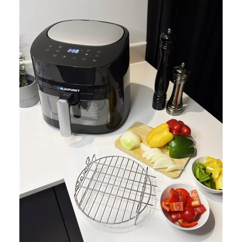 Oro gruzdintuvas BLAUPUNKT AFD712 — 7,2 L talpa, 1800 W, skaitmeninis lietimui jautrus valdymas, 40–200 °C, 60 min laikmatis