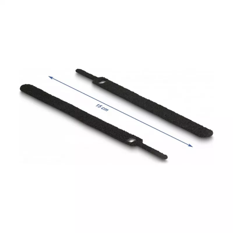 Kilpinio–lipniojo užsegimo kabelių surišimo juostelė DeLOCK 19076 150x12mm Įvairių spalvų Rinkinys iš 10 vnt.