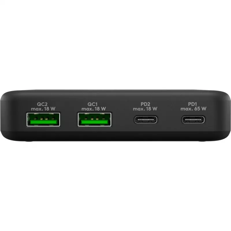 GOOBAY kelių prievadų USB-C PD GaN stalinis įkroviklis 65 W, juodas