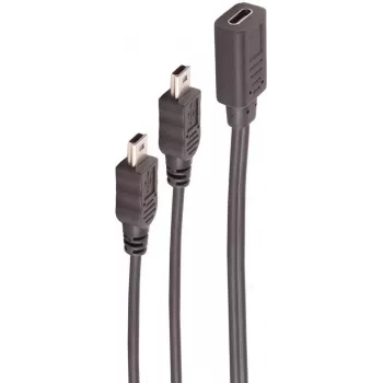 USB laidas ShiverPeaks BS13-20022 0.3m USB C Mini-USB B Juodas