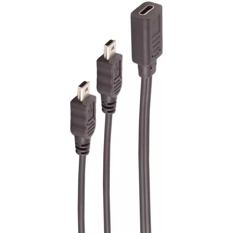 USB laidas ShiverPeaks BS13-20022 0.3m USB C Mini-USB B Juodas
