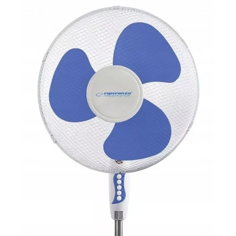 Buitinis ventiliatorius su mentėmis ESPERANZA EHF001WB — 40 cm, 3 greičiai, ant grindų statomas, reguliuojamas aukštis, svyruojantis