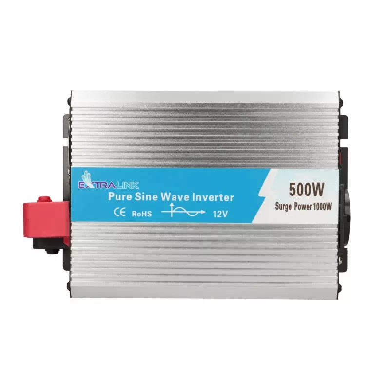 Įtampos keitiklis Extralink OPIP-500W 12V 500W gryna sinusoidė