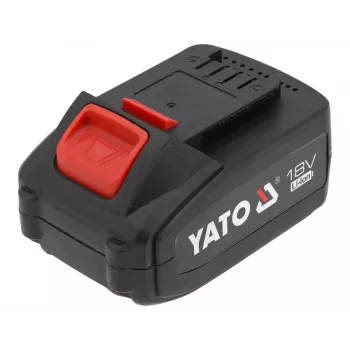 Baterija belaidžiams įrankiams YATO YT-828463 — Li-Ion 18V 4Ah, raudona, įkrovos indikatorius