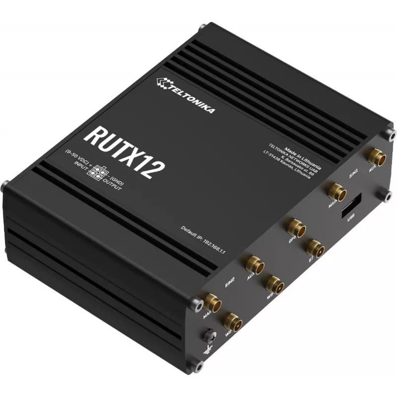 Teltonika RUTX12DUAL LTE CAT 6 pramoninis korinis maršrutizatorius