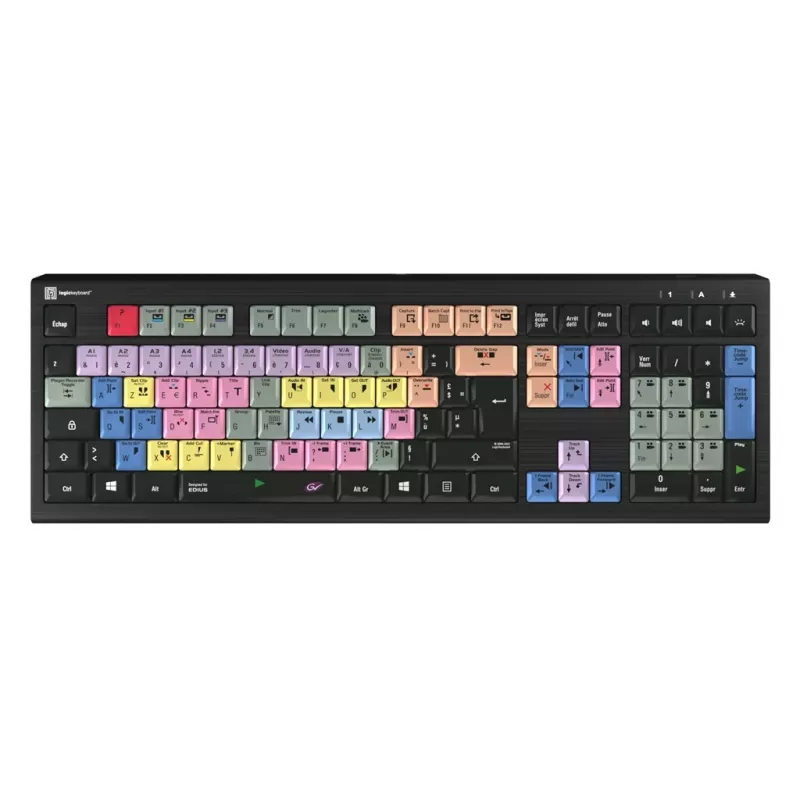 Logickeyboard LKB-EDIUS-A2PC-FR klaviatūra Universali USB AZERTY Prancūzų Juoda