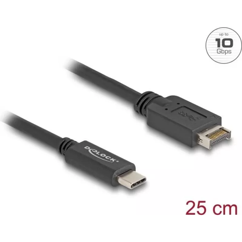 DeLOCK USB laidas USB Type-E Key A 20 kontaktų kištukas į USB Type-C kištuką 25 cm