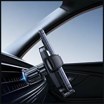 Automobilinis laikiklis usams ZJ085 juodas — transporto priemonės išmaniojo telefono laikiklis, reguliuojama rankena