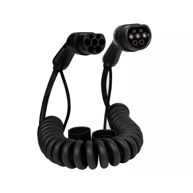 Įkrovimo kabelis DEFENZO SPIRO AC11 5 m USB Type-C greitas įkrovimas, Type 2 transporto priemonės jungtis, 11 kW, IP55
