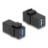 DeLOCK Keystone modulis USB 3.0 A jungtis-į jungtį, juoda, 1:1
