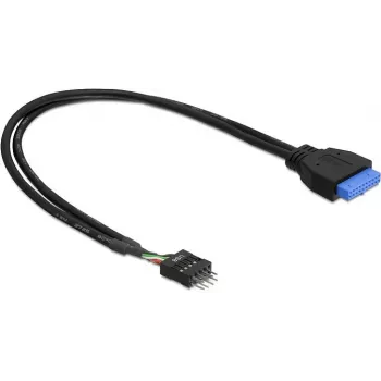 USB 3.0 19 kontaktų į USB 2.0 8 kontaktų kabelis DeLOCK 83792 60 cm juodas