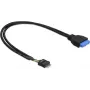 USB 3.0 19 kontaktų į USB 2.0 8 kontaktų kabelis DeLOCK 83792 60 cm juodas