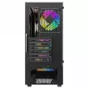 PC korpusas SAVIO Noctis Flow RGB — Cube, ATX/Mini-ITX, 3x 120 mm priekiniai ventiliatoriai, grūdintas stiklas šone, maks. GPU 35 cm
