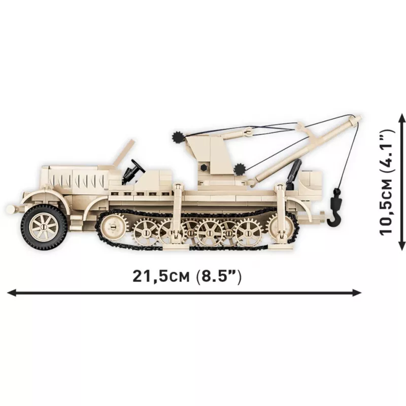 Statybiniai blokeliai Cobi Sd.Kfz. 9/1 Famo — Antrojo pasaulinio karo modelis, 498 dalys, įvairiaspalvis