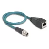 DeLOCK M12 adapterio kabelis X koduotas 8 kontaktų kištukas į RJ45 lizdą 50 cm