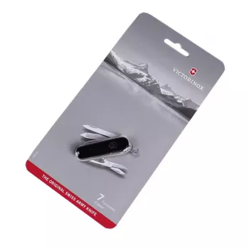 Daugiafunkcis įrankis Victorinox Classic SD — kompaktiškas kišeninis peilis su žirklėmis, ašmenimis, nagų dilde, atsuktuvu, pincetu, dantų krapštuku