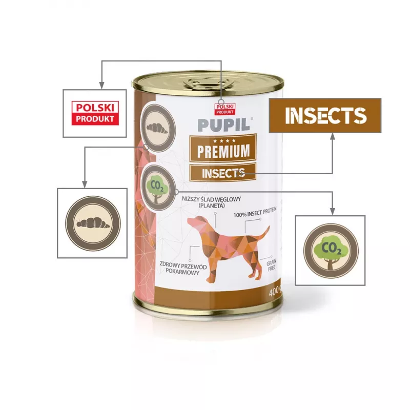 PUPIL Premium Insect - šlapias šunų maistas - 400g