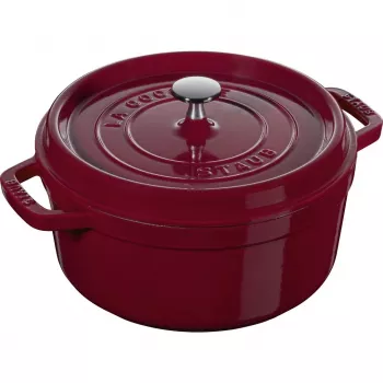 Ketaus apvalus puodas Staub La Cocotte 3,85 l, bordo spalvos