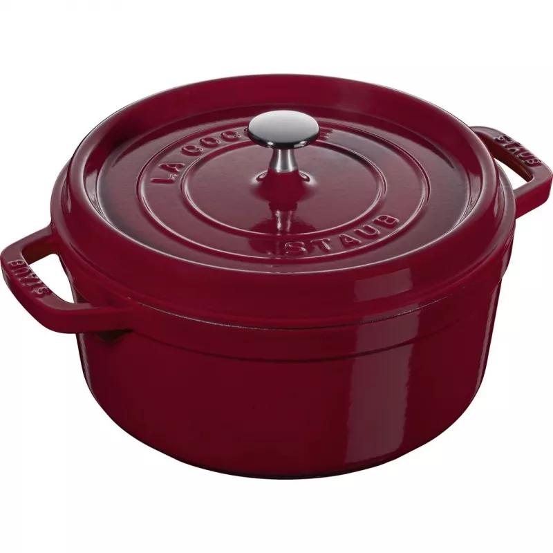 Ketaus apvalus puodas Staub La Cocotte 3,85 l, bordo spalvos