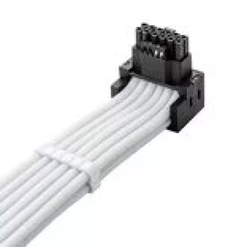 “CableMod C-Series Pro” maitinimo laidas, A variantas, 90°, 16 kontaktų į 4×8 kontaktų PCIe, baltas