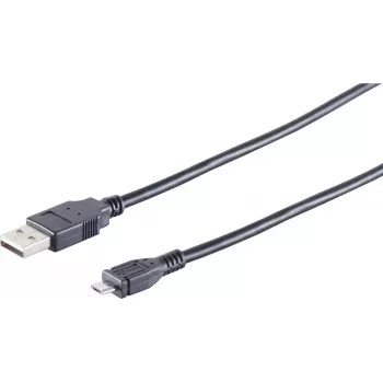 USB kabelis S/CONN 14-11015 0,5 m USB A Micro-USB B juodas
