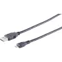 USB kabelis S/CONN 14-11015 0,5 m USB A Micro-USB B juodas