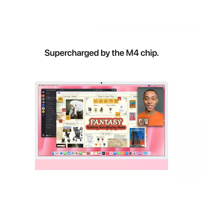 iMac 24 Retina 4.5k Display M4, Pink, M4 (8-CPU/8-GPU), 16GB, 256GB, German, kein Gigabit Ethernet, Magic pelė, MWUG3D/A