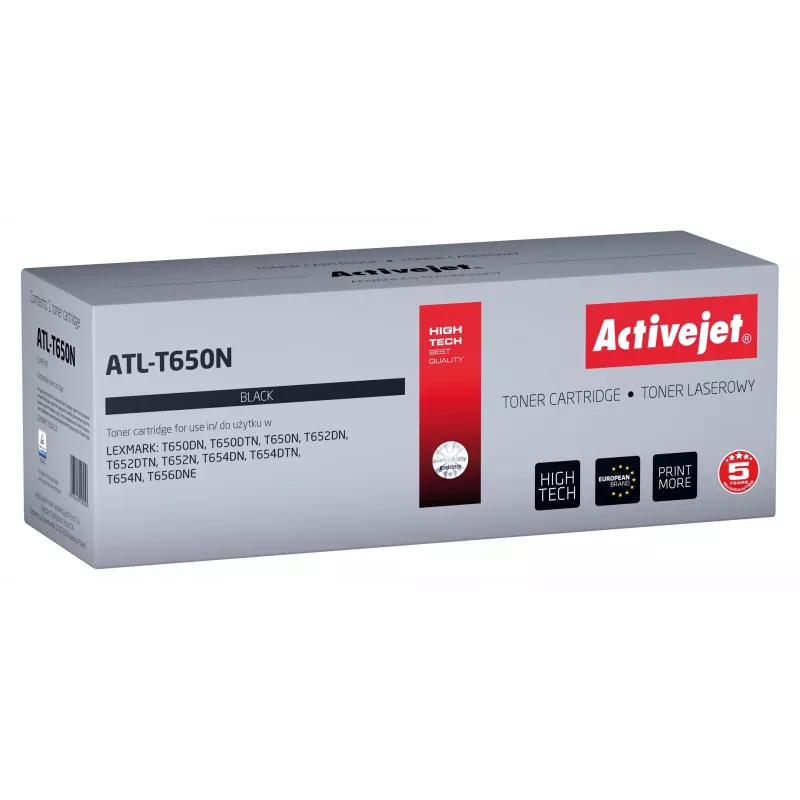 Activejet ATL-T650N dažų miltelių kasetė (pakaitalas Lexmark T650A11E; Supreme; 7000 puslapių; juoda)