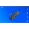USB šakotuvas SAVIO AK-54 — 4 x USB-A (USB 3.2 Gen 1), USB-C pagrindinis, juodas