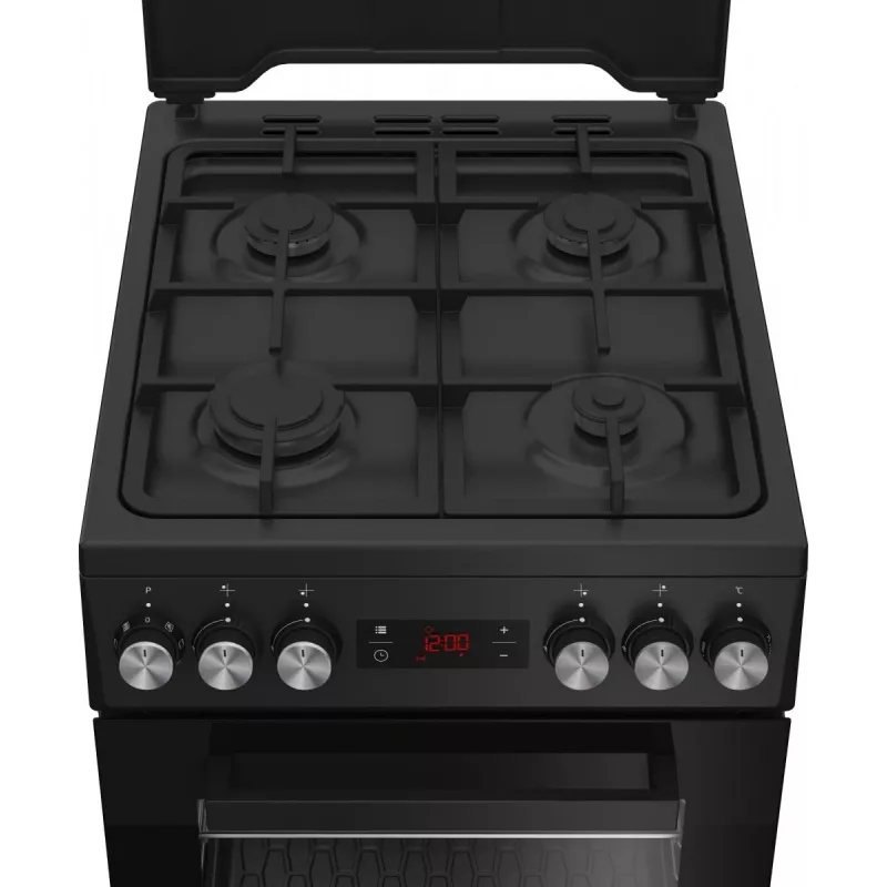Laisvai pastatoma viryklė BEKO FSM52331DBDS, dujinė kaitlentė 4 degikliai (2900/2000/2000/1000 W), elektrinė orkaitė 60 l, 60 cm, energijos klasė A, juoda