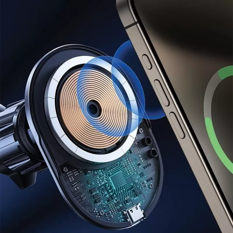 Automobilio laikiklis MagSafe 15W indukcinis juodas