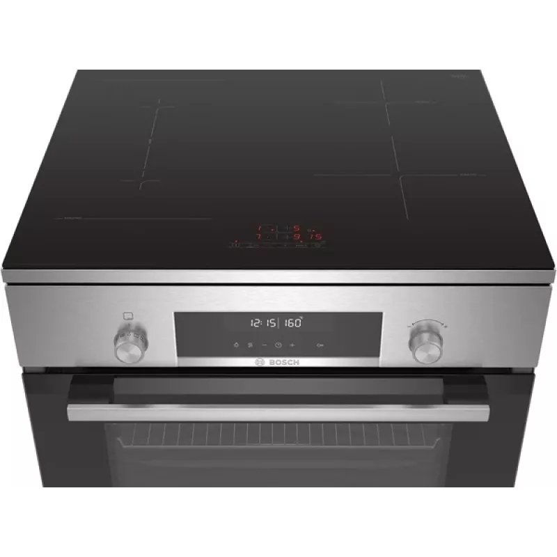 Bosch Viryklė HLS79Y351U 6 serija, kaitlentės tipas: indukcinė, orkaitės tipas: elektrinė, nerūdijantis plienas, plotis 60 cm, grilis, LCD, 63 L, gylis 60 cm