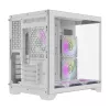 Darflash FT418 kompiuterio korpusas + 6 aRGB ventiliatoriai (baltas)