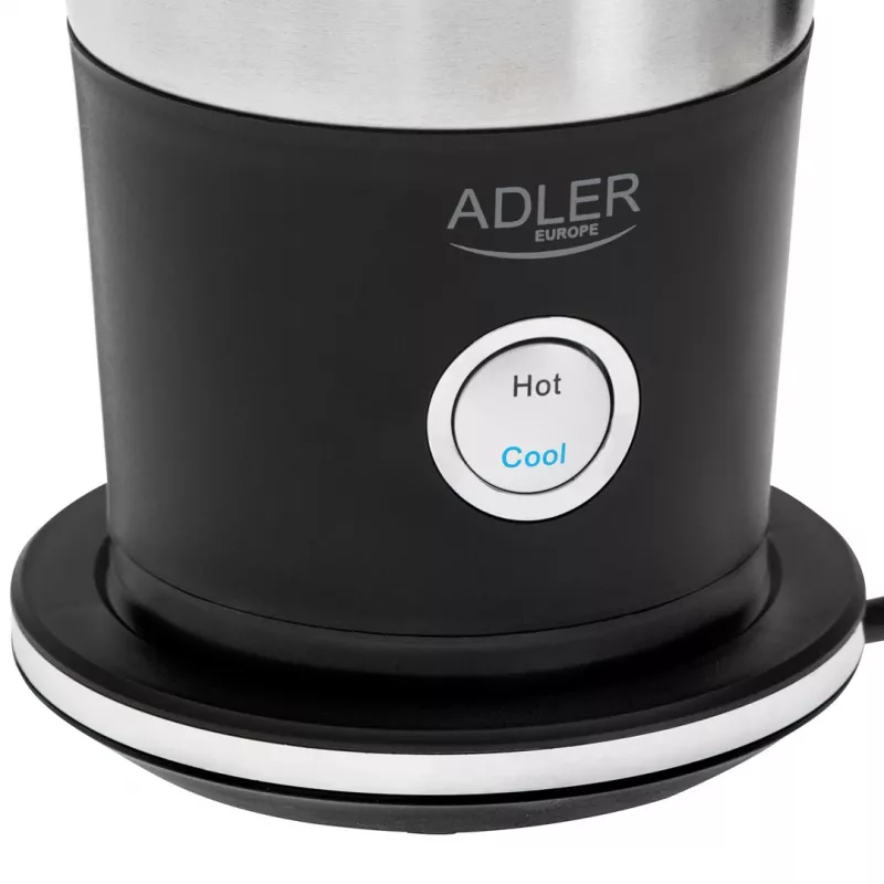 Automatinis pieno putotuvas Adler AD 4497 — nerūdijantis plienas, 600W, putos 120 ml / šildymas 300 ml, karštas ir šaltas