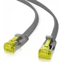 Helos - komutacinis kabelis - RJ-45 (M) į RJ-45 (M) - 50 cm - U/FTP - CAT 6a - Plokščias - Pilkas