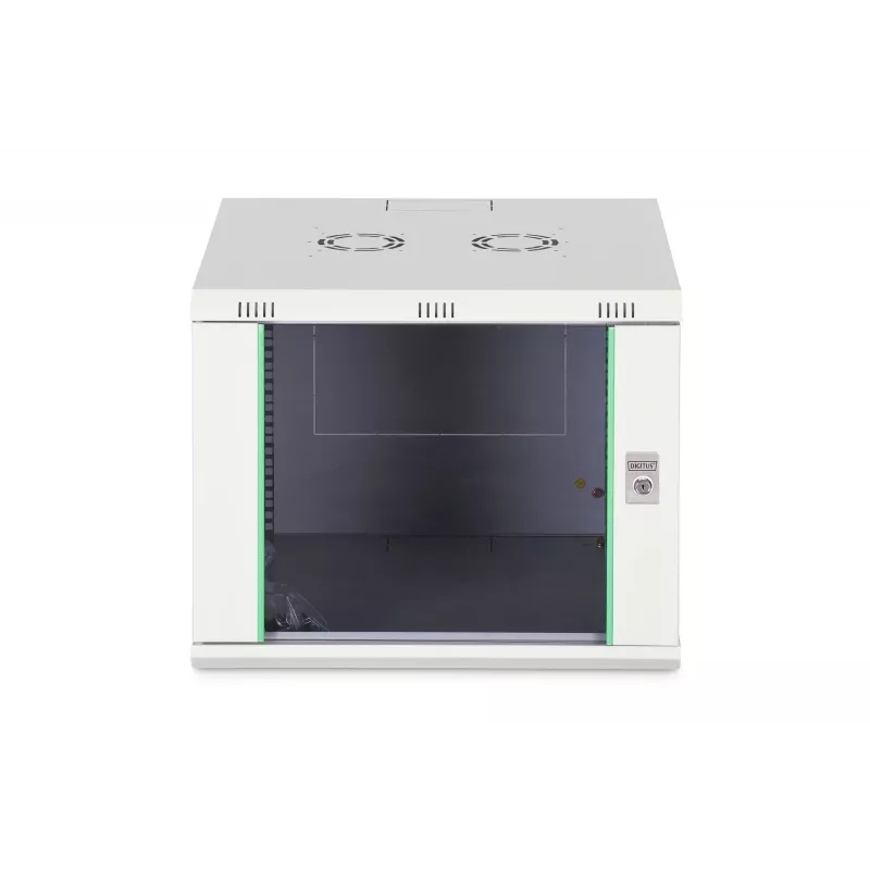 Ant sienos montuojama 19 colių stovo spinta DIGITUS Dynamic-N DN-37106 — 9U, 600x600 mm, IP20, raktinis užraktas