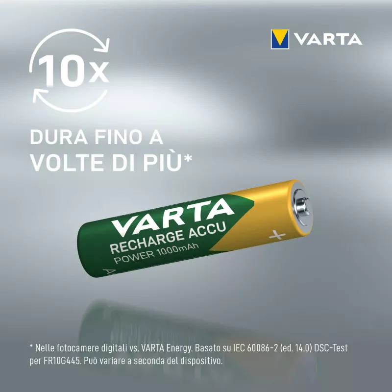VARTA HR03 AAA Recharge Accu Galia 1000 mAh 05703 įkraunamos baterijos 4 vnt. Žalia, Geltona