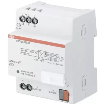 Maitinimo adapteris / keitiklis ABB SV/S30.640.3.1 — 30 V išėjimas, 85–265 V įėjimas, pilka, plastikinis korpusas (72×64,5×90 mm)