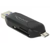Kortelių skaitytuvas DeLOCK 91734 USB/Micro-USB juodas