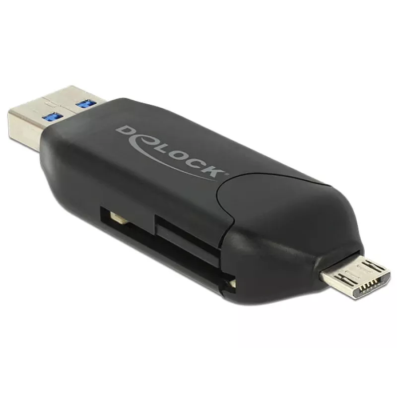 Kortelių skaitytuvas DeLOCK 91734 USB/Micro-USB juodas