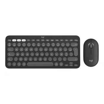 Logitech Pebble 2 Combo for Mac belaidė klaviatūra pelė QWERTZ vokiška grafitas