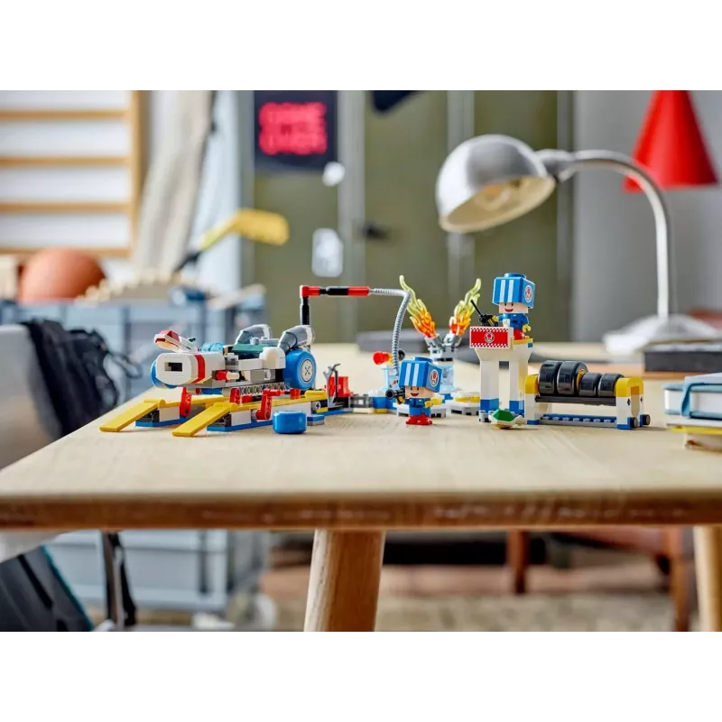 Konstrukcinis žaislas LEGO rinkinys 72035 Super Mario Mario Kart Toad's Workshop, interaktyvūs lygiai ir figūrėlės