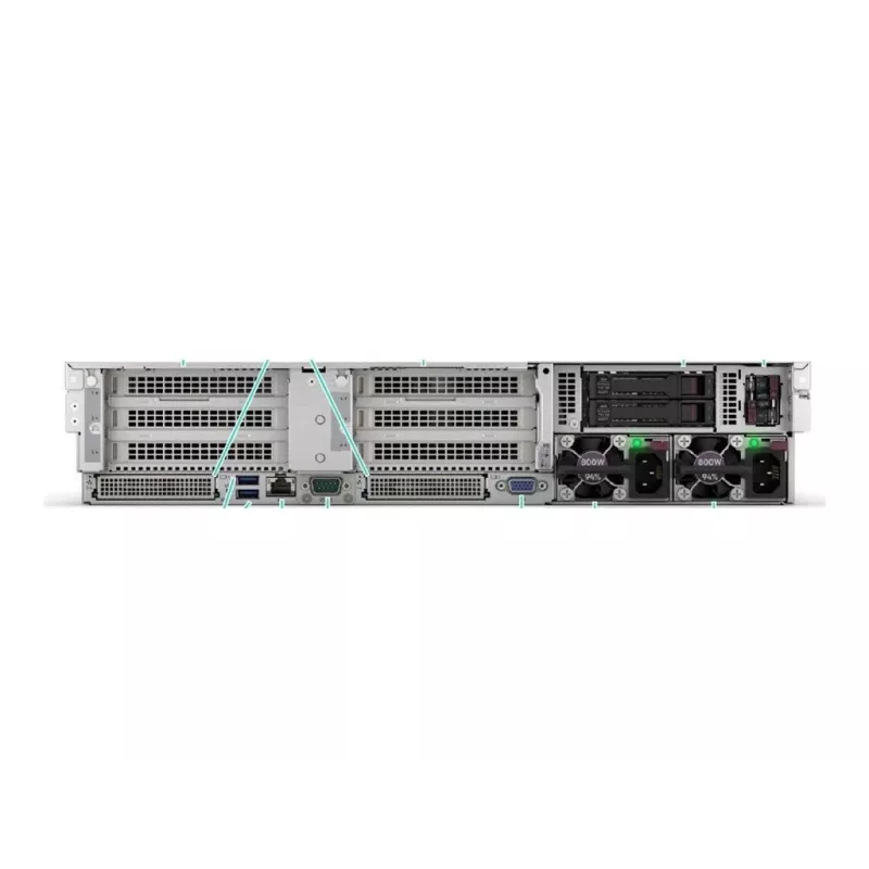 HPE ProLiant DL385 Gen11 2HE EPYC 9115 16 branduolių 3,2 GHz 2x32 GB-R 8xSFF karštai keičiami 2x480 GB SSD MR408i-o 2x1000 W serveris (P81843-425)