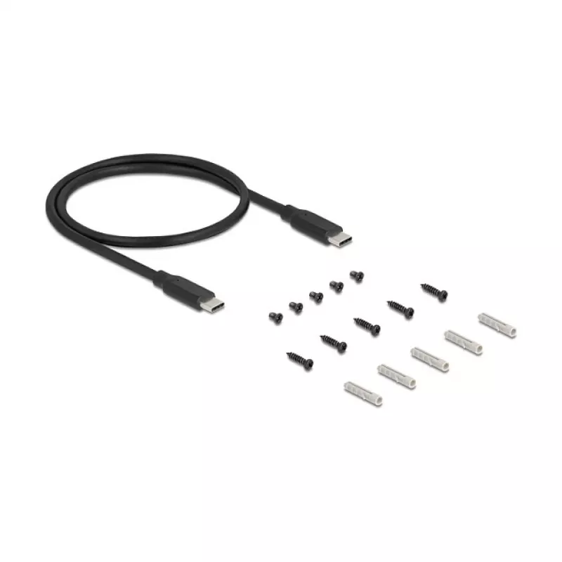 DELOCK USB šakotuvas 3 prievadų 5 Gbps su RJ45 Gigabit PoE++ ir USB Type-C prijungimu, metalinis korpusas, 1,5 kV izoliacija, juodas