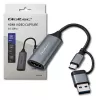 USB-C į USB-A ir HDMI 4K 30Hz adapteris QOLTEC aliumininiame korpuse