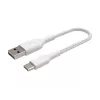 USB laidas Belkin CAB002BT0MWH 0,15 m USB A USB C Baltas