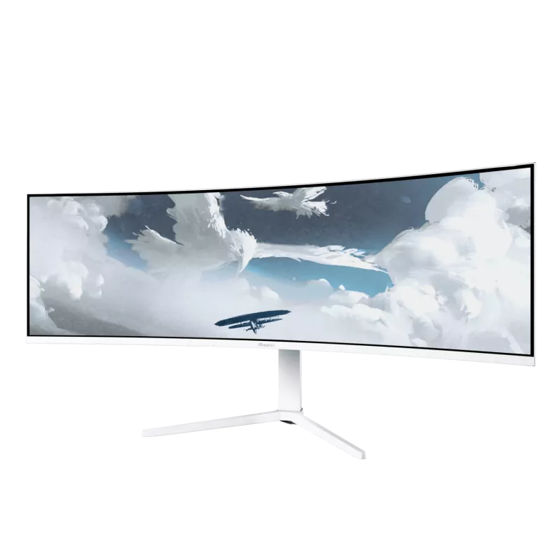 Lenktas monitorius Arozzi Nova 49 colių (124,5 cm) Dual QHD 5120×1440 LED VA, 32:9, 4 ms, USB šakotuvas, garsiakalbiai, baltas