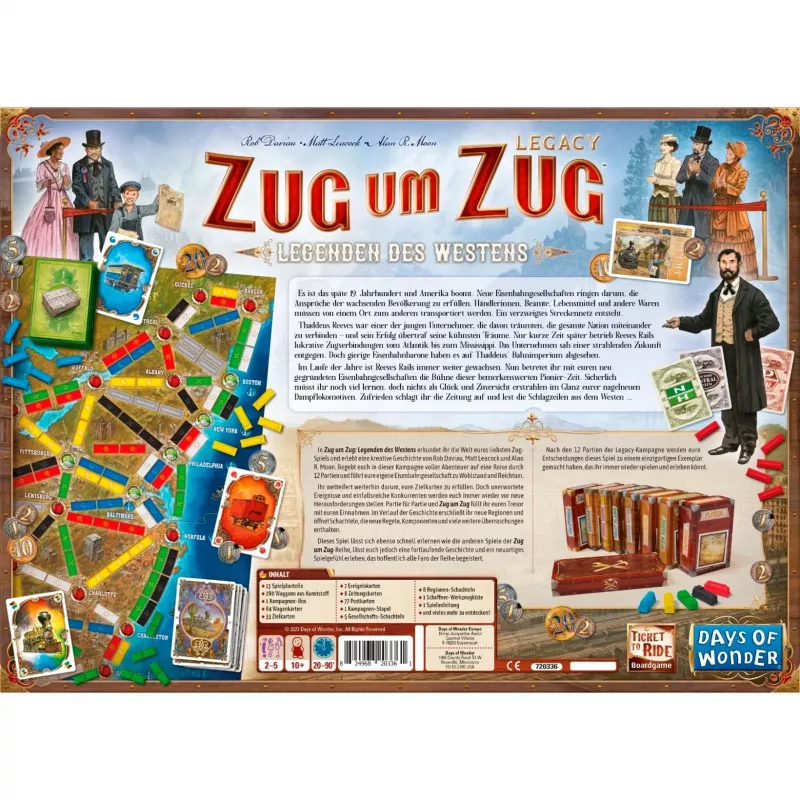Zug um Zug Legacy: Legenden des Westens, stalo žaidimas
