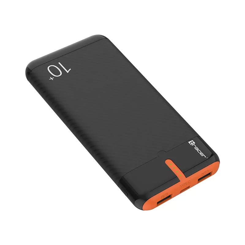 PowerBank EnerGo 10000mAh juodai oranžinė