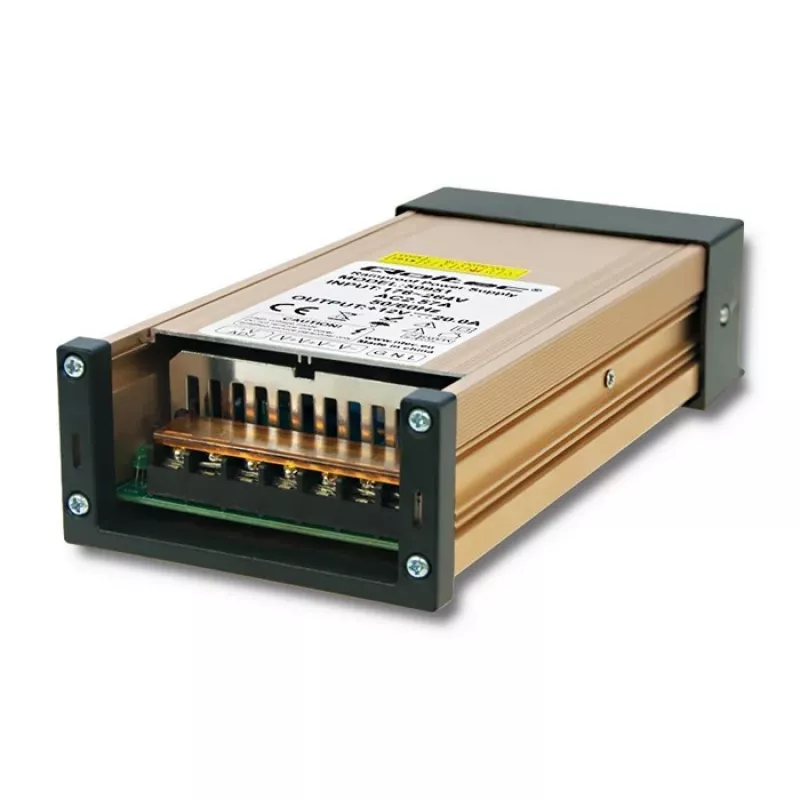 QOLTEC Impulse maitinimo šaltinis LED IP45 250W 12V 20A atsparus vandeniui